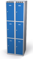 Šatní skříňka s boxy Aldop - dvouplášťové dveře, 6 boxů (2 oddělení)