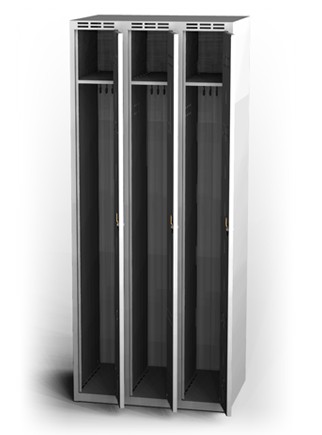 Šatní skříňka Aldop - dvouplášťové dveře, šířka / počet oddělení: 250 mm / 1 - náhled