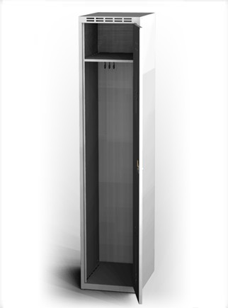 Šatní skříňka Aldop - dvouplášťové dveře, šířka / počet oddělení: 400 mm / 1 - náhled
