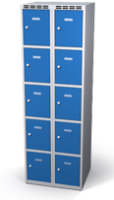 Šatní skříňka s boxy Aldop - dvouplášťové dveře, 10 boxů (2 oddělení)