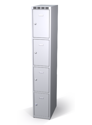 Šatní skříňka s boxy Alsin - jednoplášťové dveře, 4 boxy (1 oddělení) - náhled
