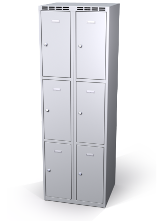 Šatní skříňka s boxy Alsin - jednoplášťové dveře, 6 boxů (2 oddělení) - náhled