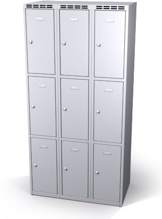 Šatní skříňka s boxy Alsin - jednoplášťové dveře, 9 boxů (3 oddělení) - náhled
